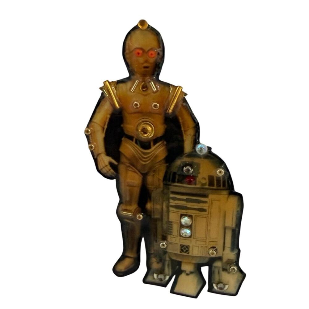 Star Wars characters R2D2 & C3PO pin handmade OOAK